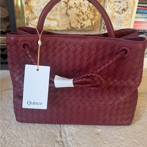 Quince Woven Leather Shoulder Bag - Mauve - Picture 5 of 9